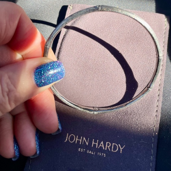 John Hardy Bamboo Black Rhodium Estate Sterling Silver Bangle Bracelet in Bag OS - Picture 5 of 16